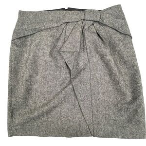 Banana Republic Wool Blend Skirt Bow Office Capsule Basic Wardrobe Size 8 Petite